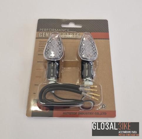Pisca Curto Branco Laranja Mini Led (Par)
