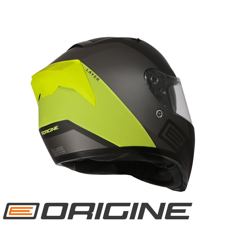 Capacete Strada Layer Fluo Amarelo/Titanium/Preto Origine
