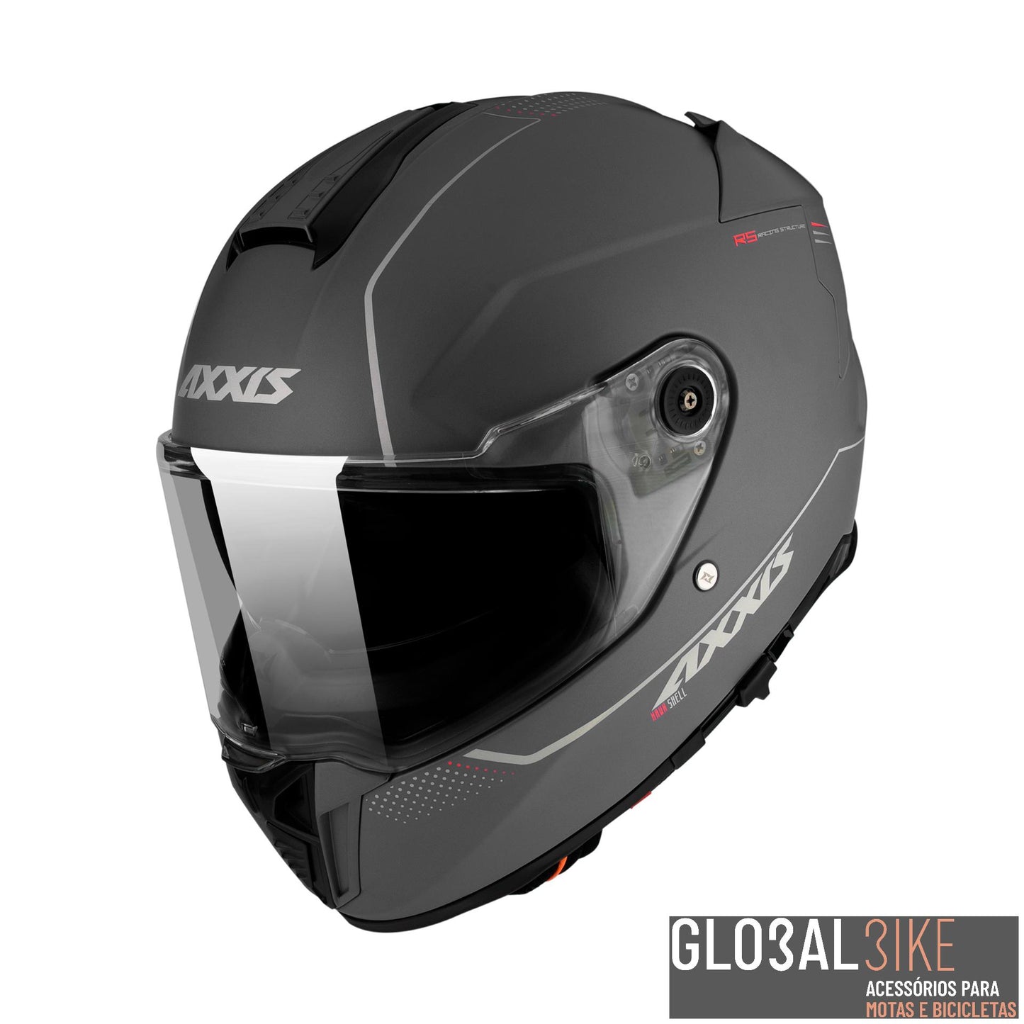 Capacete Hawk SV Solid (Spoiler Longo) Cinza/Mate Axxis