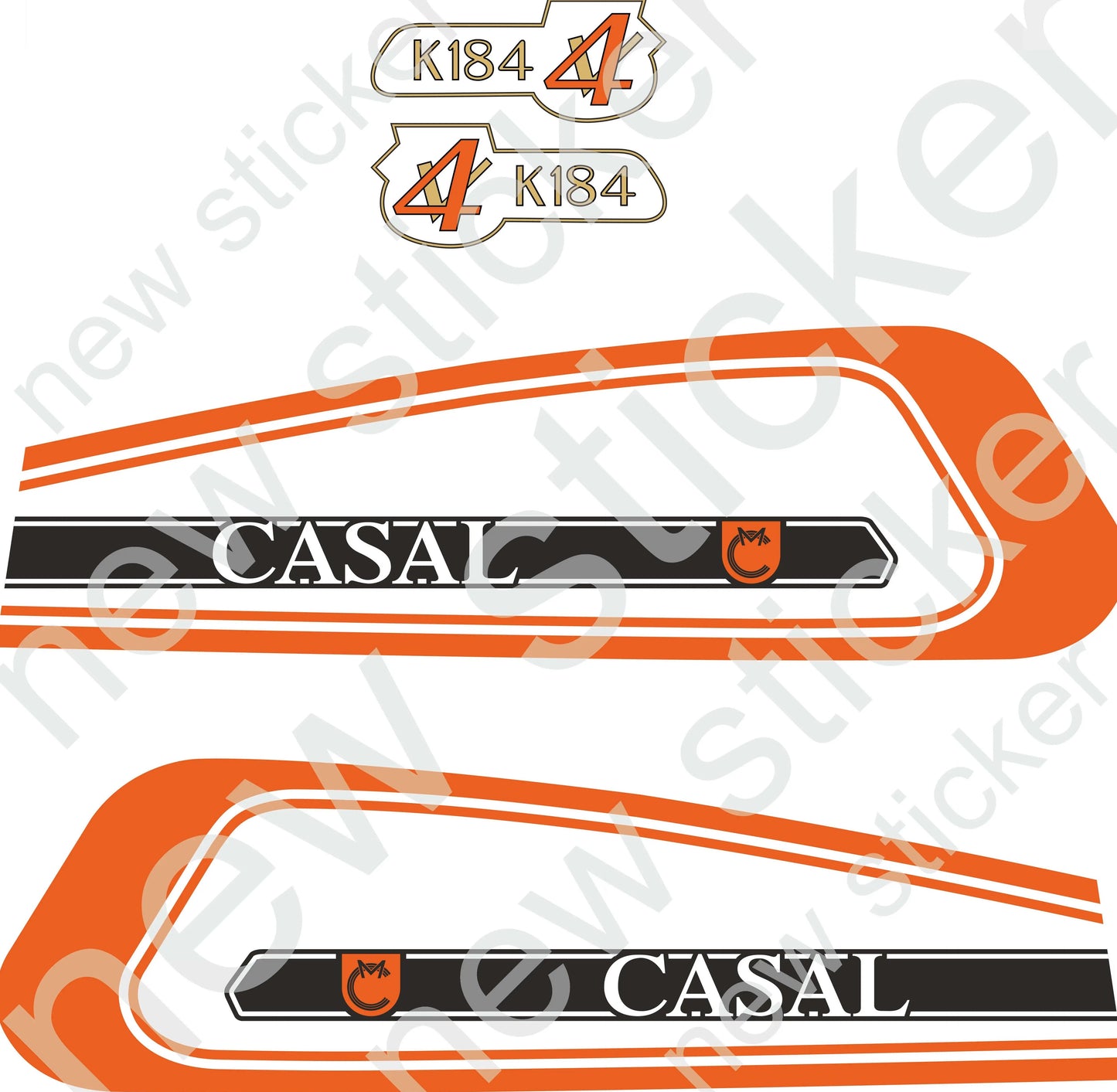 Kit Autocolantes Casal K194 Laranja