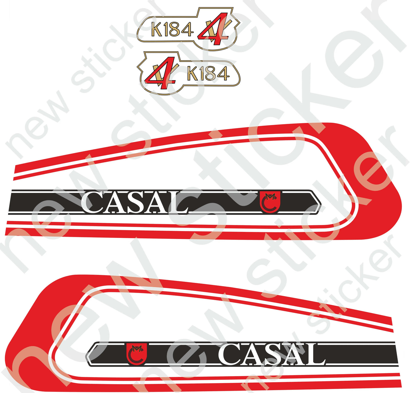 Kit Autocolantes Casal K194 Vermelho