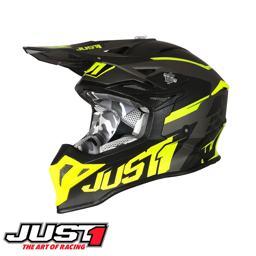 Capacete J39 Stars Preto/Fluo Amarelo/Titanium Just1