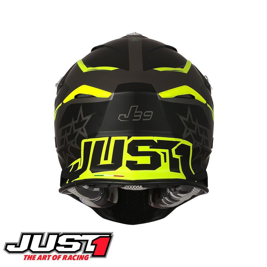 Capacete J39 Stars Preto/Fluo Amarelo/Titanium Just1