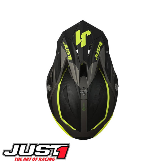 Capacete J39 Stars Preto/Fluo Amarelo/Titanium Just1