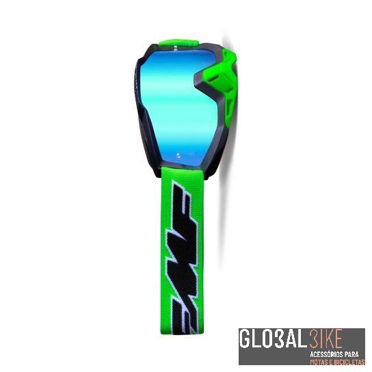 Oculos Motocross Powerbomb Rocket Verde Espelhado FMF