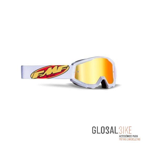 Oculos Motocross Powercore Core Branco Espelhado FMF