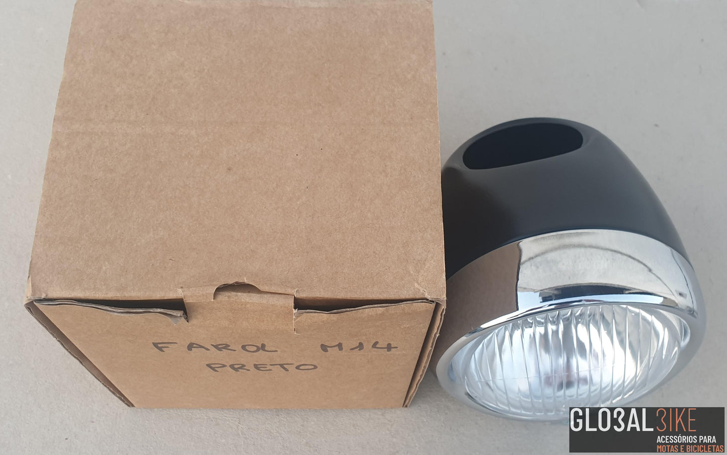 Farol M14 C/Pala Preto Guia