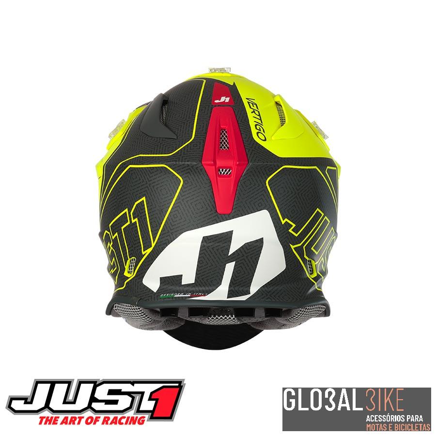 Capacete J18 Vertigo Vermelho/Cinza/Fluo/Amarelo Mate Just