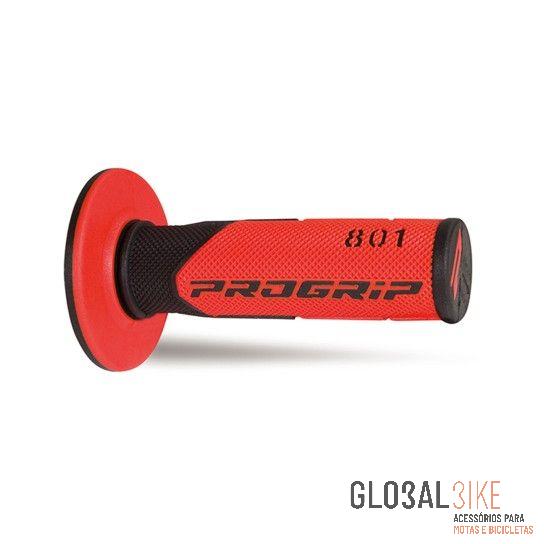 Punho Par Moto 801 MX Vermelho/Preto Progrip