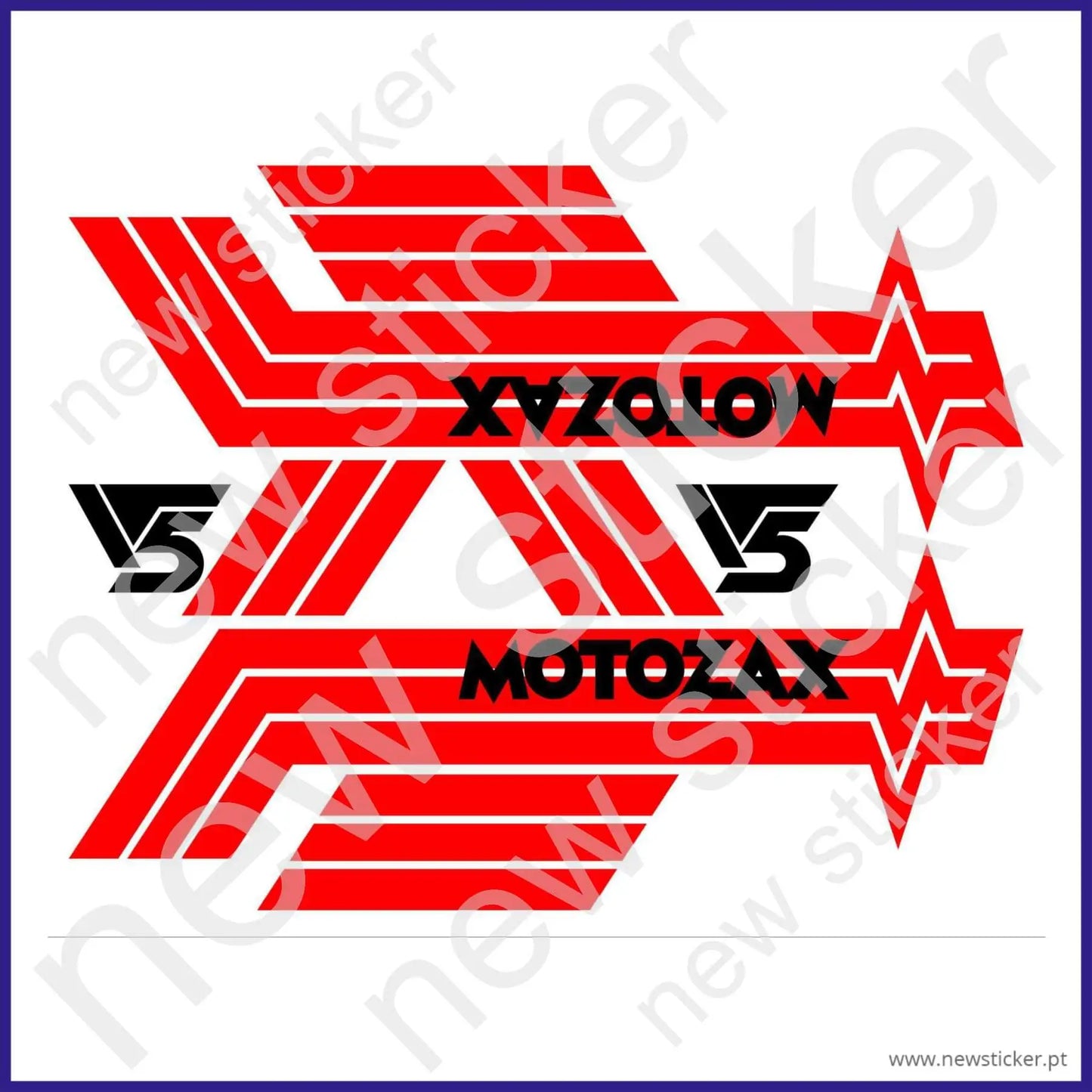 Kit Autocolantes Sis Motozax Vermelho