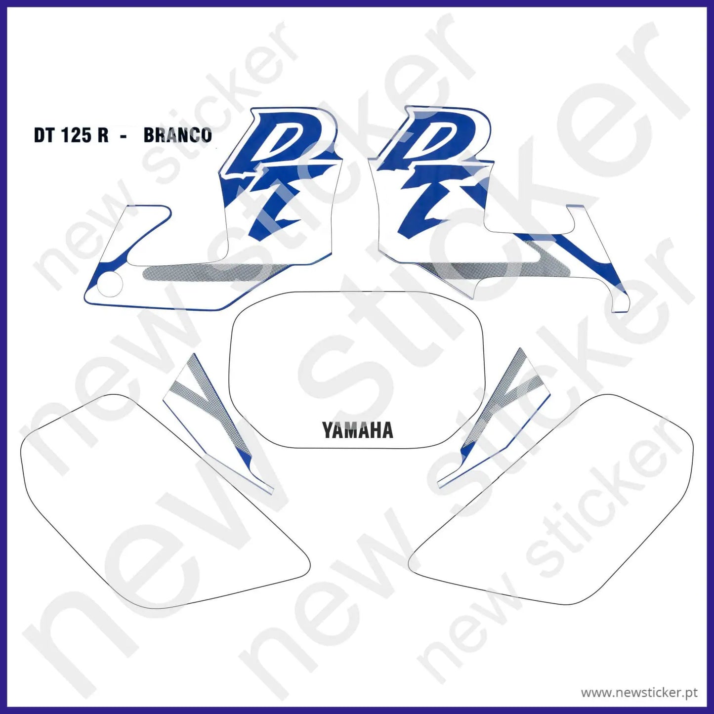 Kit Autocolantes Yamaha DTR125 Branco
