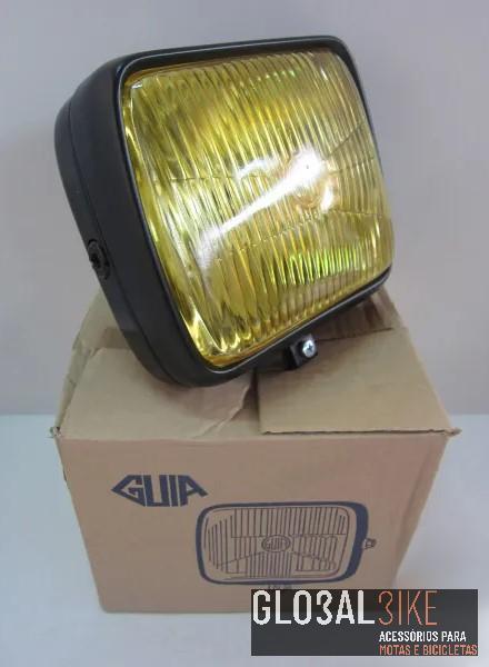 Farol Rectangular Guia Vidro Amarelo