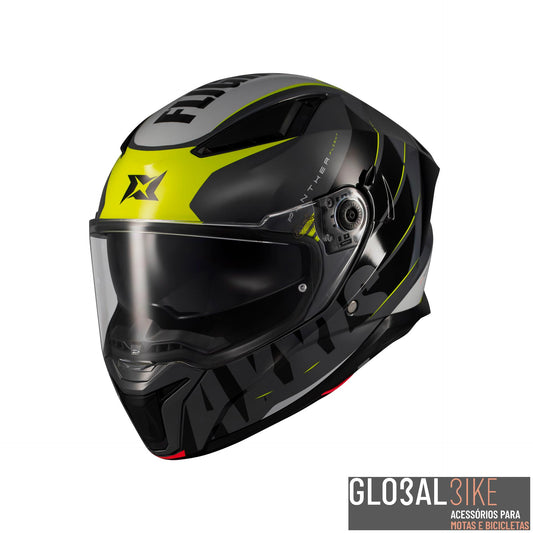 Capacete Panther SV Flight Cinza/Fluor Axxis