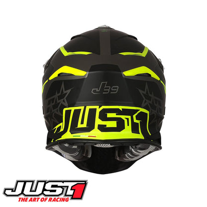 Capacete J39 Stars Preto/Fluo Amarelo/Titanium Just1