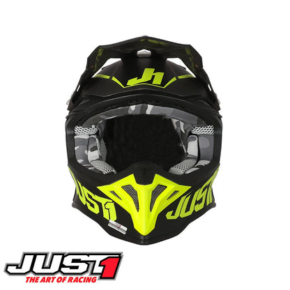 Capacete J39 Stars Preto/Fluo Amarelo/Titanium Just1