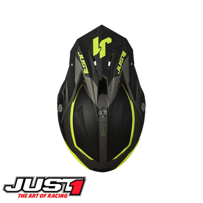 Capacete J39 Stars Preto/Fluo Amarelo/Titanium Just1