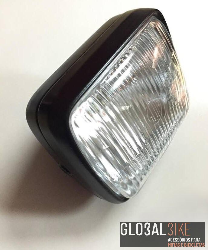 Farol Retangular Guia Vidro Branco