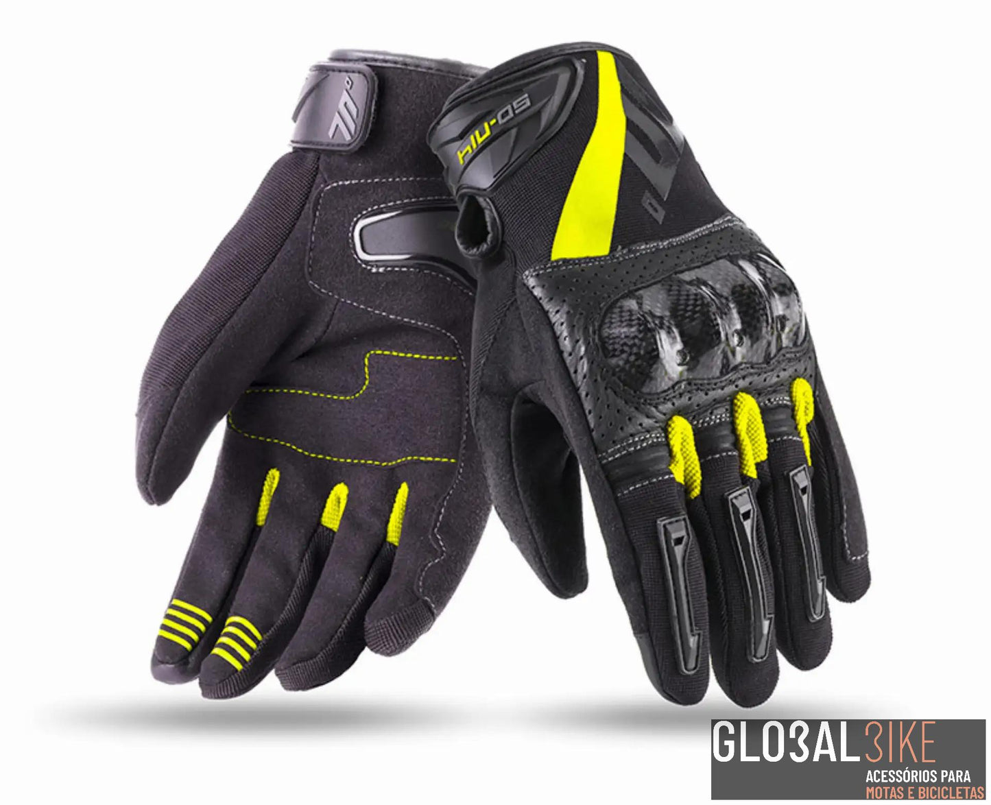Luva Par Moto SD-N14 Verão Neked Preto/Fluor Seventy