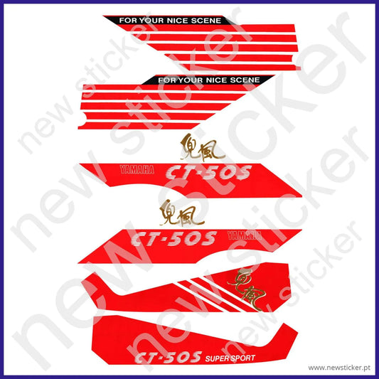 Kit Autocolantes Yamaha CT50 Vermelho