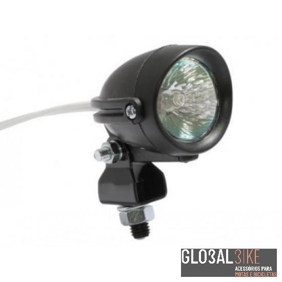 Farol ATV Preto 12V 50W Halogénio C/Suporte