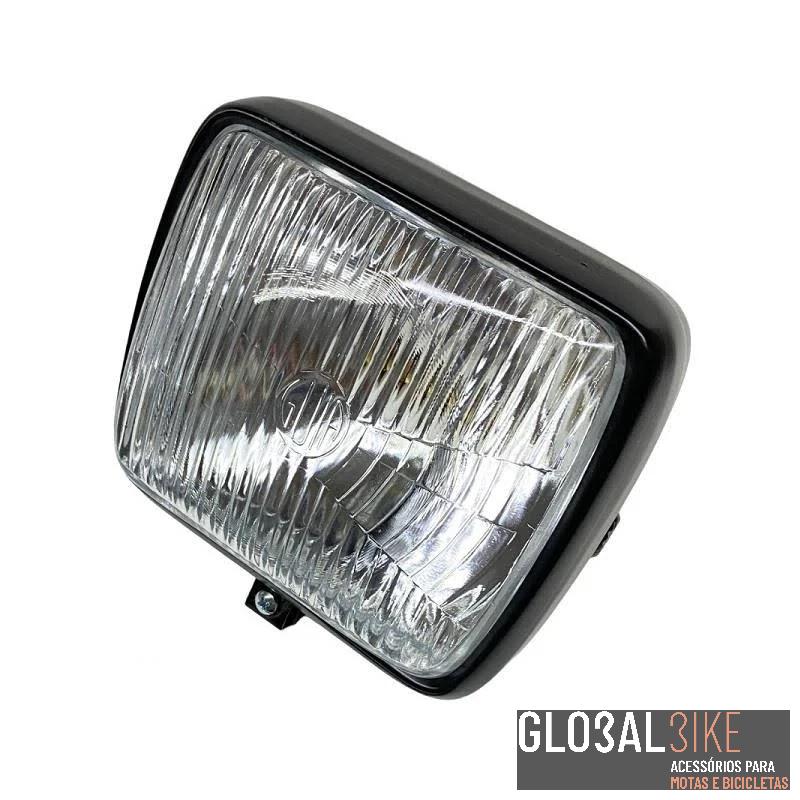 Farol Retangular Guia Vidro Branco S/ Comutador