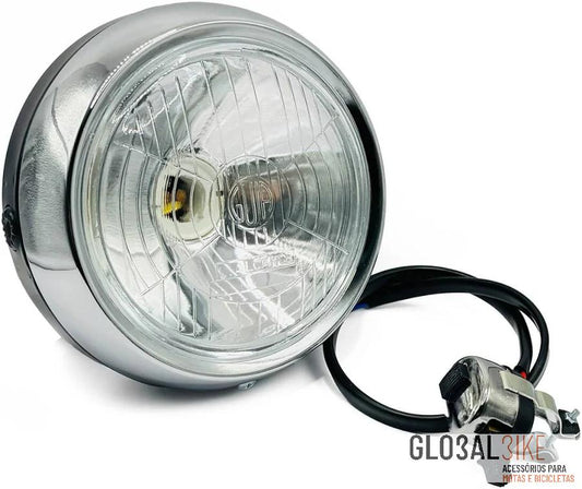 Farol M73 Guia S/Chave C/Comutador Vidro Branco