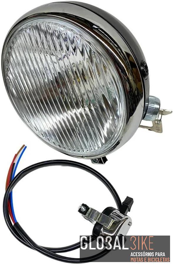 Farol M/79 Guia C/Chave C/Comutador Vidro Branco